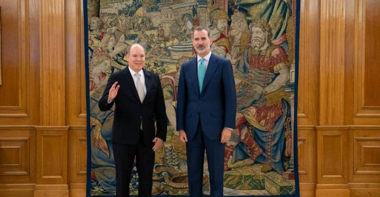 Audience between Prince Albert II and King Felipe VI at the Palace of Zarzuela