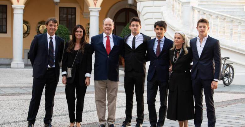 Charles Leclerc celebrates his F1 Victories with Prince Albert