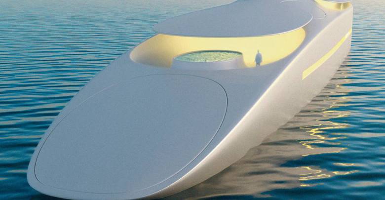 120m futuristic superyacht Project L by Thierry Gaugain