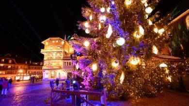 Ski lights of the Alpine star, Megève