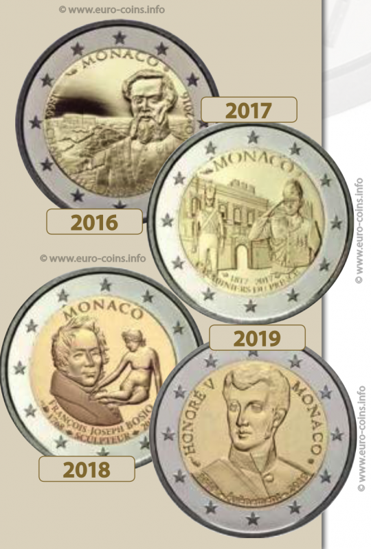 Monaco commemorative 2-euro coins