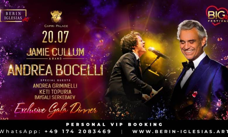 concert of Jammie Cullum and Andrea Bocelli