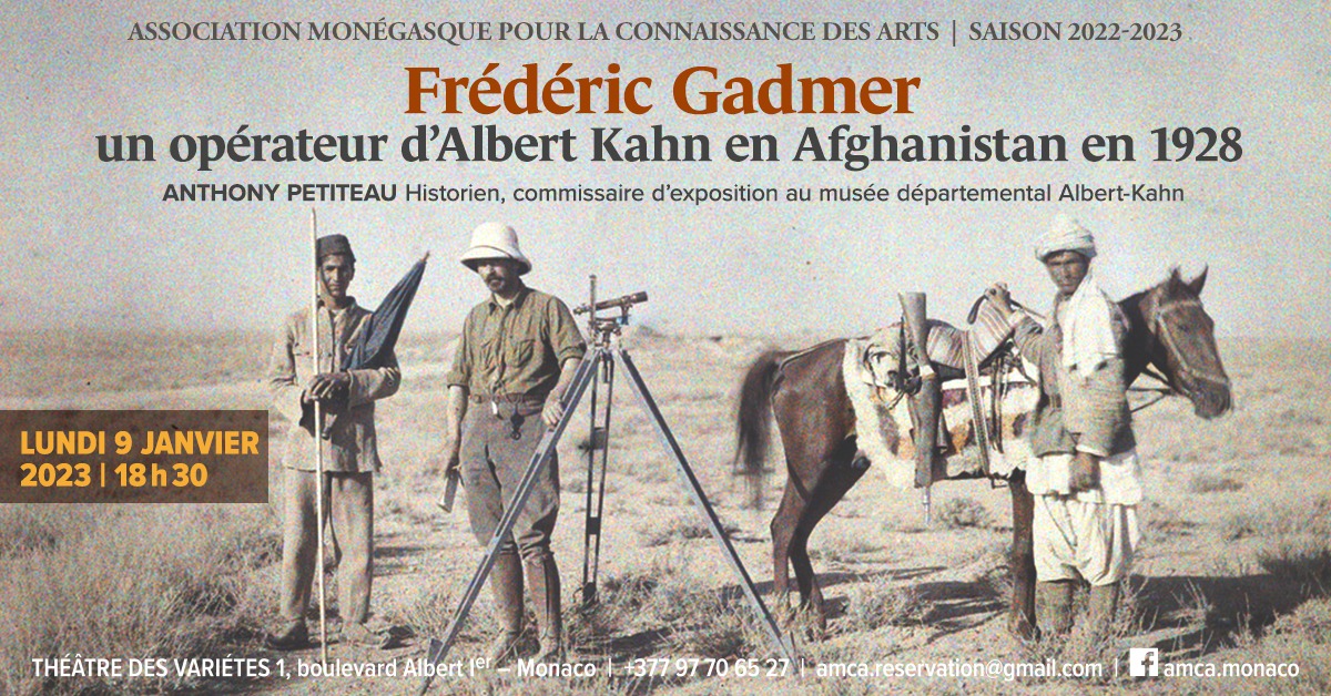 Lecture - "Frédéric Gadmer, operator for Albert Kahn in Afghanistan in 1928"