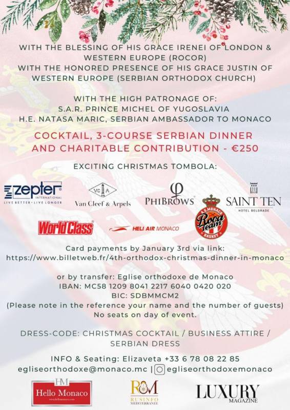 4th Orthodox Christmas Dinner in Monaco