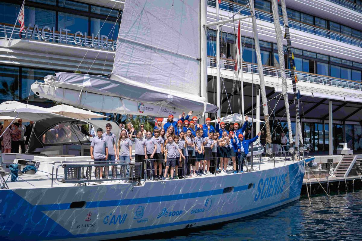 Malizia Explorer the new scientific research sailboat christened at Monaco