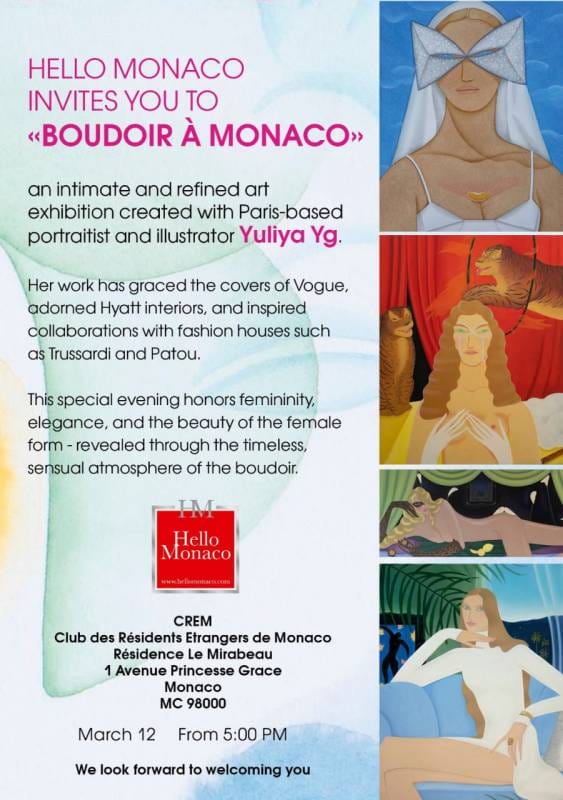 “Boudoir à Monaco” art exhibition by Yuliya Yg