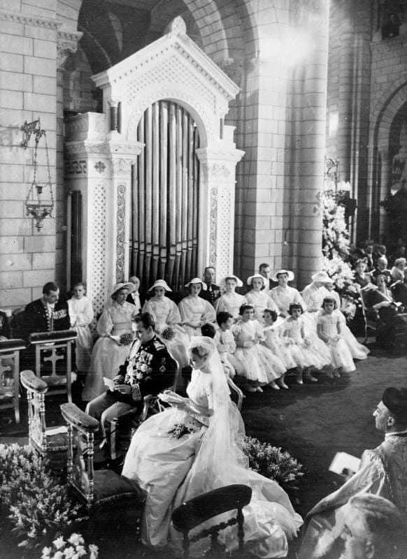 Prince Rainier III and his bride Grace Kelly wedding